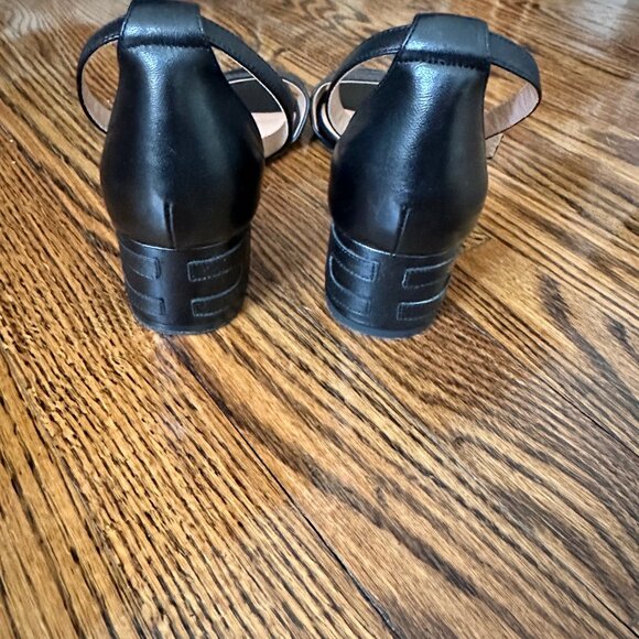 Diane Von Furstenberg Black Ankle Strap Low Block Heel Sandals Women's Size 8 US - Picture 2 of 8